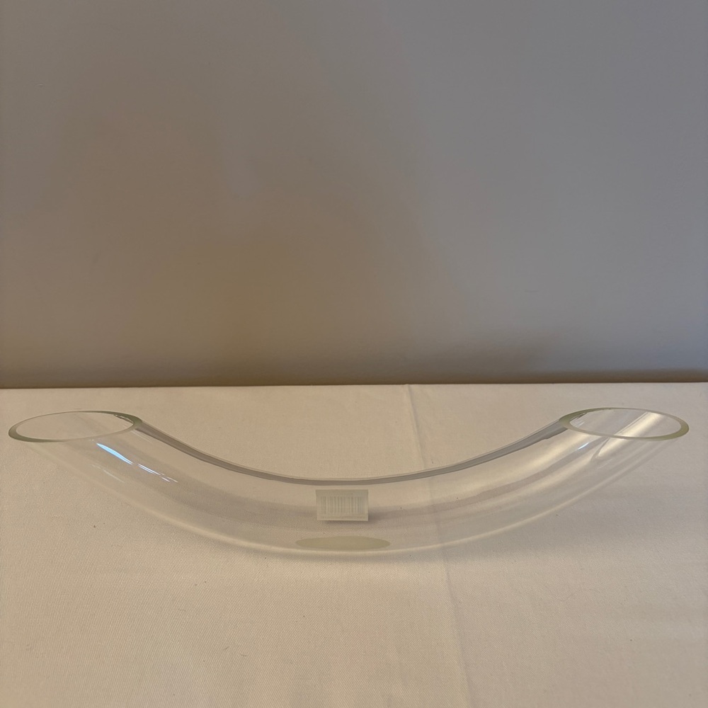 Vintage Double Open-Ended Bent Glass Vase / Sculptural Glass Vessel